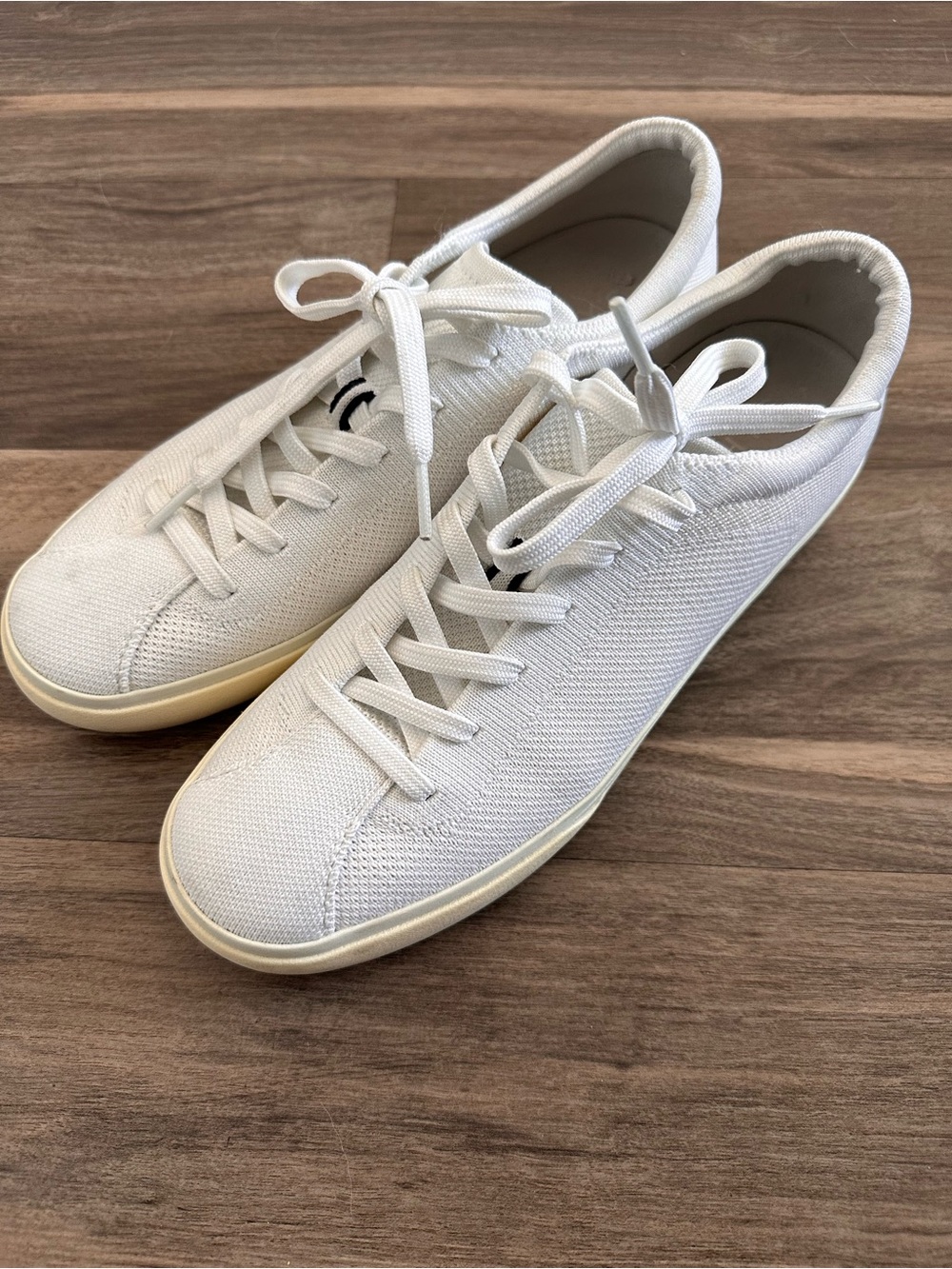 Rothy’s The Lace Up White Knit Sneakers